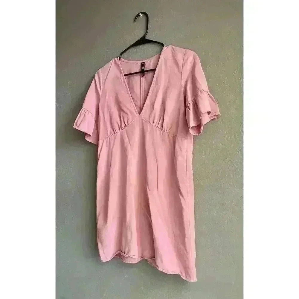 Zara TRF Collection Pink Salmon Ruffle‎ Sleeve Dress Women's Sz Small - Picture 3 of 8